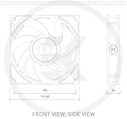EK-Vardar X3M 120ER D-RGB (500-2200 rpm) - White