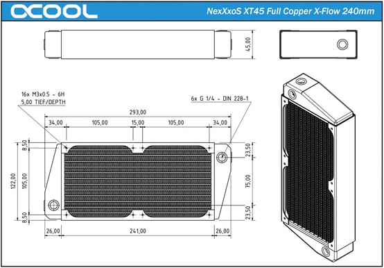 Alphacool NexXxoS XT45 Full Copper X-Flow 240mm