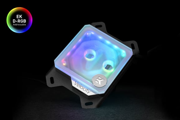 EK-Quantum Velocity D-RGB - AMD Nickel + Frosted Plexi