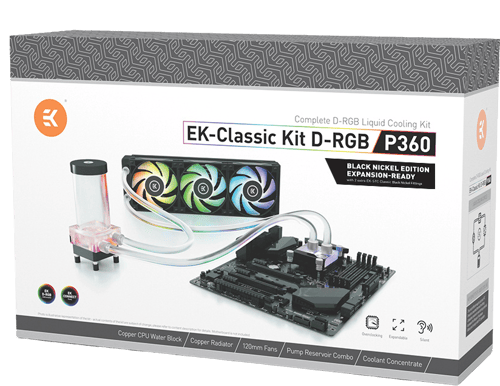 EK-Classic Kit P360 D-RGB - Black Nickel Edition