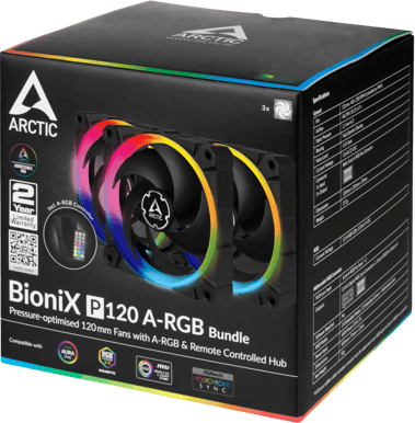 Arctic Cooling BioniX P120 A-RGB 3-pack med kontroll
