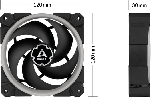 Arctic Cooling BioniX P120 A-RGB 3-pack med kontroll