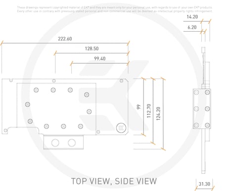EK-Quantum Vector RE RTX 3080/3090 Active Backplate - Acetal