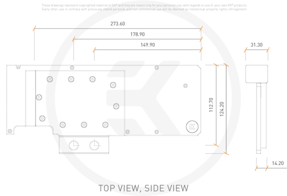 EK-Quantum Vector XC3 RTX 3080/3090 Active Backplate - Acetal
