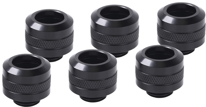 Alphacool Eiszapfen PRO 13mm HardTube fitting G1/4 - deep black sixpack