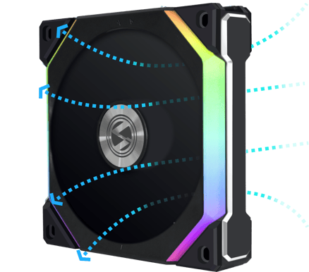 Lian Li UNI FAN SL120 RGB V2 PWM Reversed Svart