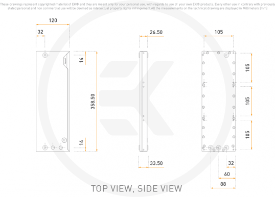 EK-Quantum Volume³ FLT 360 D-RGB - Plexi