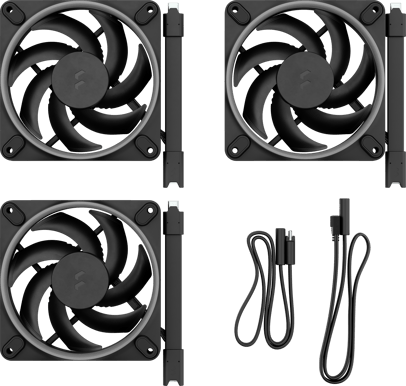 Fractal Design Momentum 12 RGB 3-pack Svart