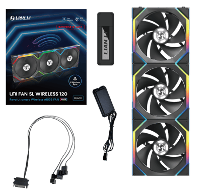 Lian Li UNI FAN SL120 Wireless Reverse Svart 3-pack