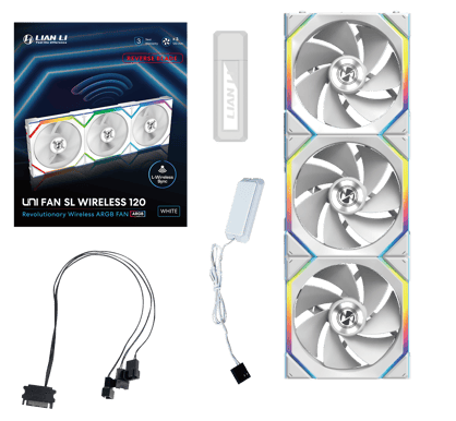 Lian Li UNI FAN SL120 Wireless Reverse Vit 3-pack