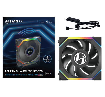 Lian Li UNI FAN SL120 Wireless LCD Svart