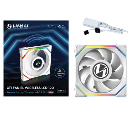 Lian Li UNI FAN SL120 Wireless LCD Vit