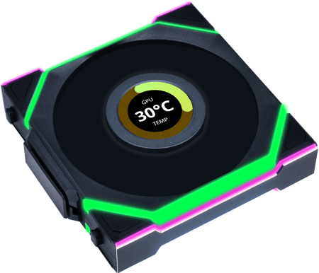 Lian Li UNI FAN SL120 Wireless LCD Reverse Svart