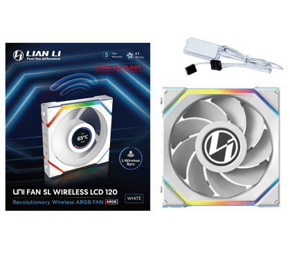 Lian Li UNI FAN SL120 Wireless LCD Reverse Vit