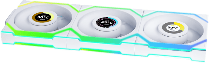 Lian Li UNI FAN SL120 Wireless LCD Vit 3-pack