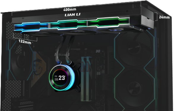 Lian Li Hydroshift II LCD-C 360TL Wireless Svart