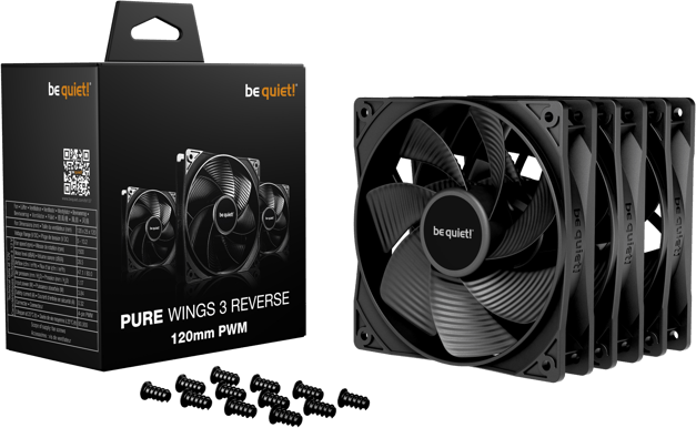 be quiet! Pure Wings 3 120mm PWM Reverse 3-pack Svart