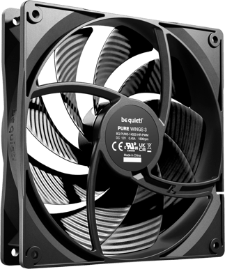be quiet! Pure Wings 3 140mm PWM High-Speed 3-pack Svart