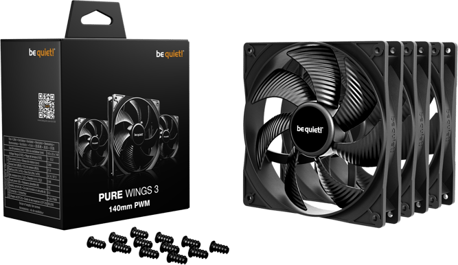 be quiet! Pure Wings 3 140mm PWM 3-pack Svart