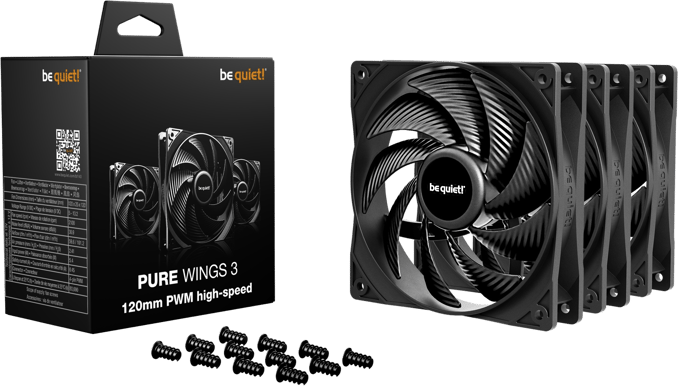 be quiet! Pure Wings 3 120mm PWM High-Speed 3-pack Svart