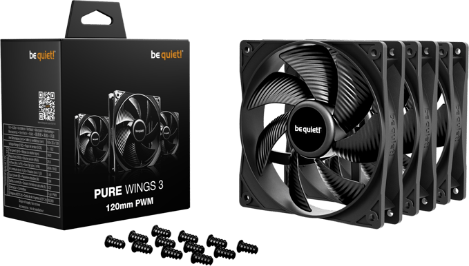 be quiet! Pure Wings 3 120mm PWM 3-pack Svart