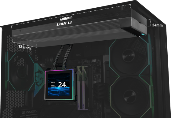 Lian Li Hydroshift II LCD-S 360 Fanless Svart