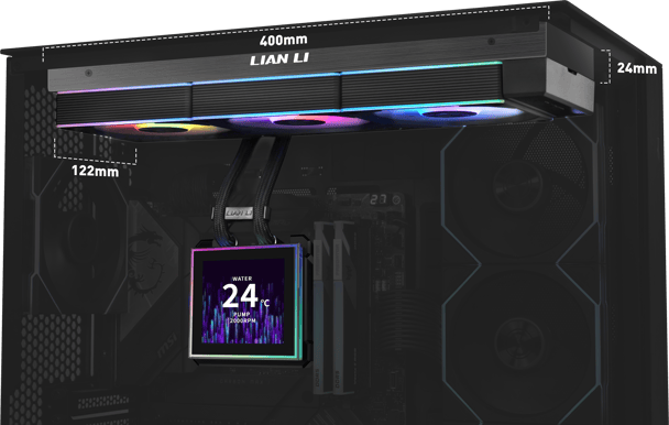 Lian Li Hydroshift II LCD-S 360CL Wireless Svart