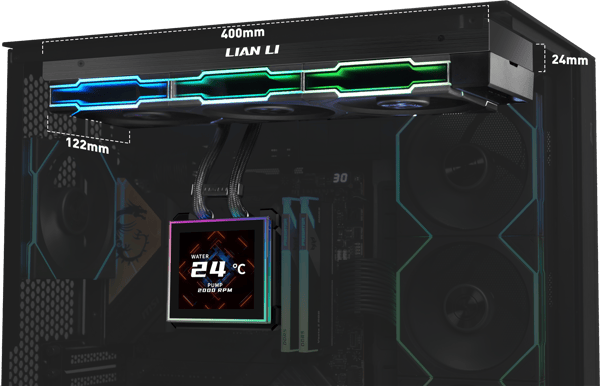 Lian Li Hydroshift II LCD-S 360TL Wireless Svart