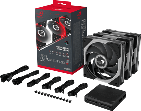 ASUS ROG Eurux GR120 ARGB Svart 3-pack
