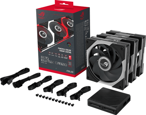 ASUS ROG Eurux GR120 ARGB 3-pack Svart Reverse