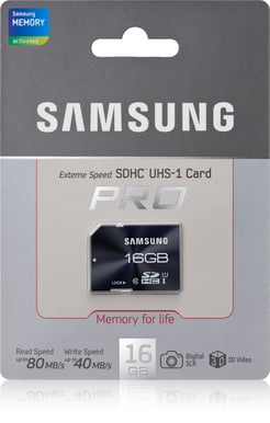 Samsung SDHC Pro 16GB, Class 10