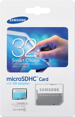Samsung MicroSDHC 32GB Class 6 inkl. SD-adapter