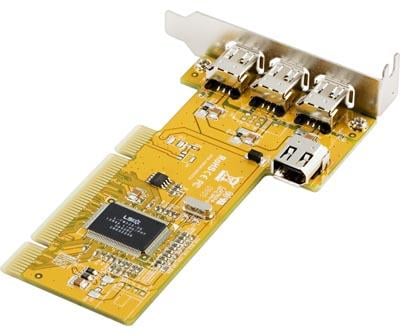 IO SUNIX lågprofil PCIFirewire 400, 4x6-pin