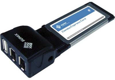 Sunix Express Card 34, USB 2.0 & Firewire