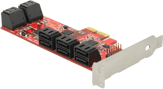 DeLOCK Expansionskort PCIe x2 → 10x SATA Lågprofil