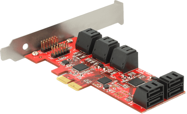 DeLOCK Expansionskort PCIe x2 → 10x SATA Lågprofil