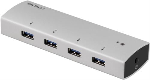 Deltaco USB 3.0 hubb 4-portar Silver