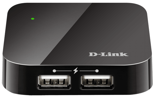 D-Link USB 2.0-adapter 4 portar Svart