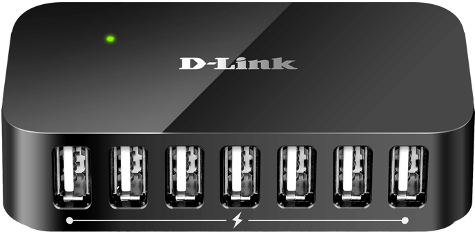D-Link USB 2.0-adapter 7 portar Svart