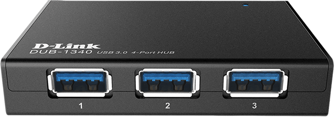 D-Link USB 3.0-adapter 4 portar Svart
