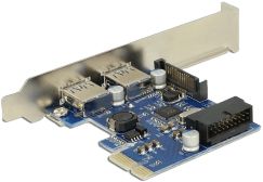 Delock Kontrollerkort PCIe, USB 3.0 2+1port