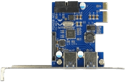 Delock Kontrollerkort PCIe, USB 3.0 2+1port