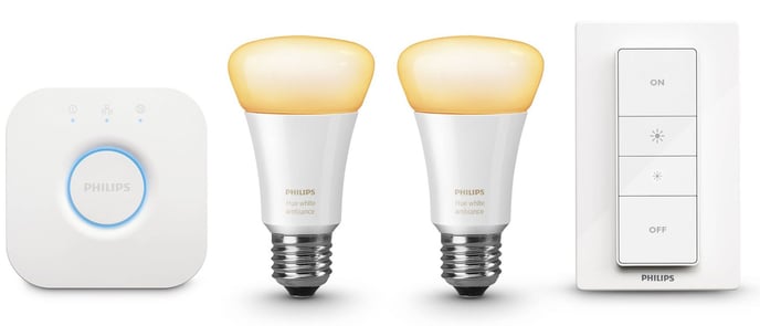 Philips Hue White Ambiance Startpaket (2xE27 Lampor, Bridge, Fjärrkontroll)