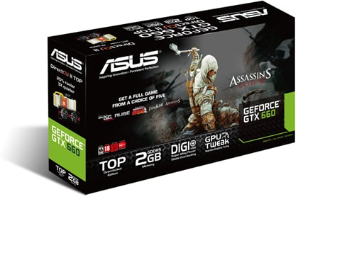 ASUS GeForce GTX 660 2048MB DirectCUII + Assassin's Creed III (Värde 399kr)