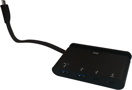 DELTACO USB-C-adapter 4 portar Svart