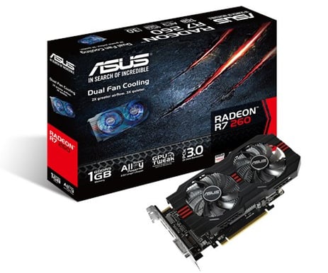 ASUS Radeon R7 260 1GB + 2 st spel värde 800kr (SILVER)