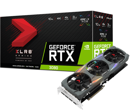 PNY GeForce RTX 3080 10GB XLR8 Gaming UPRISING EPIC-X RGB Triple Fan Edition
