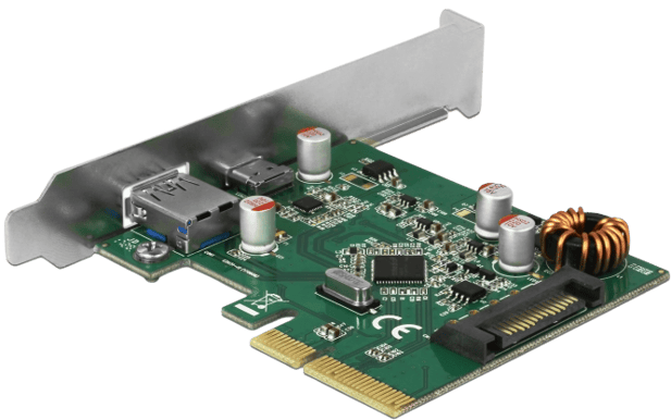 Delock Kontrollerkort PCIe, USB 3.1 - 1 x Typ-C + 1 x Typ A
