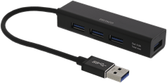 DELTACO USB 3.1 Mini Hubb USB-A ha -> 4xUSBA, svart