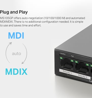 Mercusys MS105GP PoE+